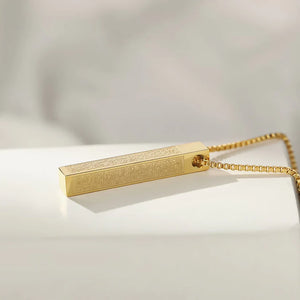 Ayatul Kursi 3D Bar Necklace