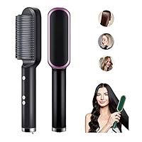 2 in 1 Hair Straightening Brush & Curler